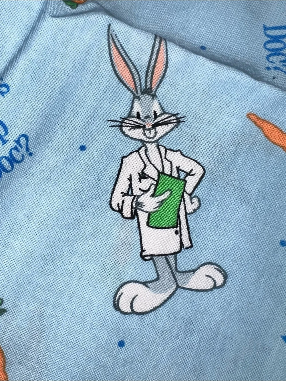 Handmade Blue Bugs Bunny Pillowcase